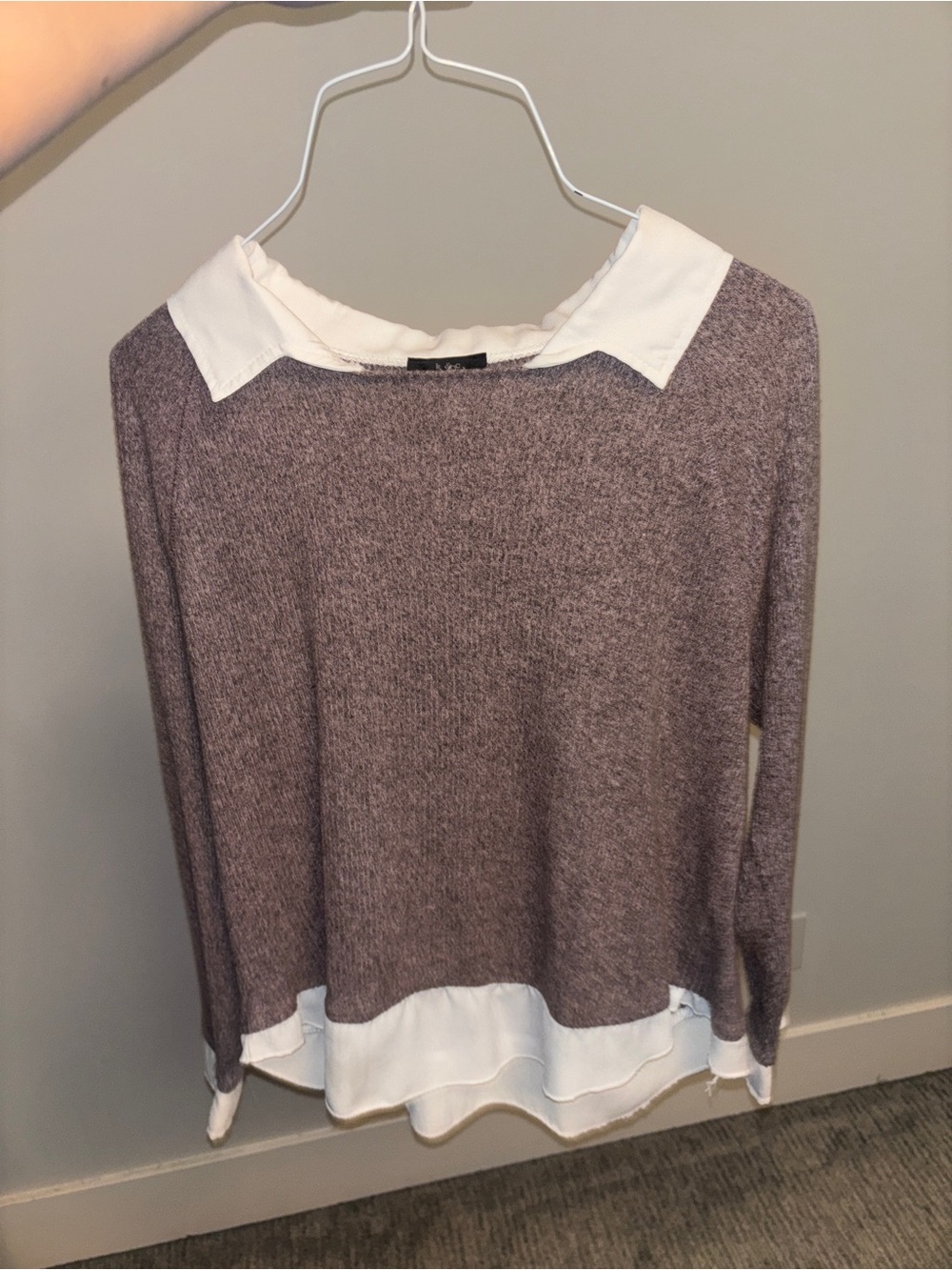 Layered Look Collared Women’s Sweater